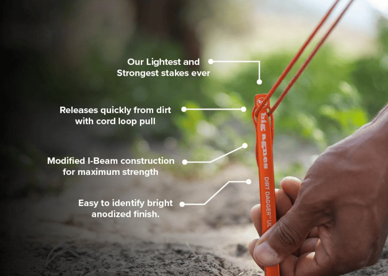 Dirt Dagger UL tent pegs - ultra light and strong | 68travel
